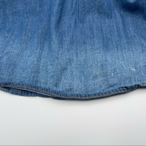 Vintage American Flag Denim Shirt S Womens Top Shirt Stars Stripes Patriotic - Picture 9 of 9